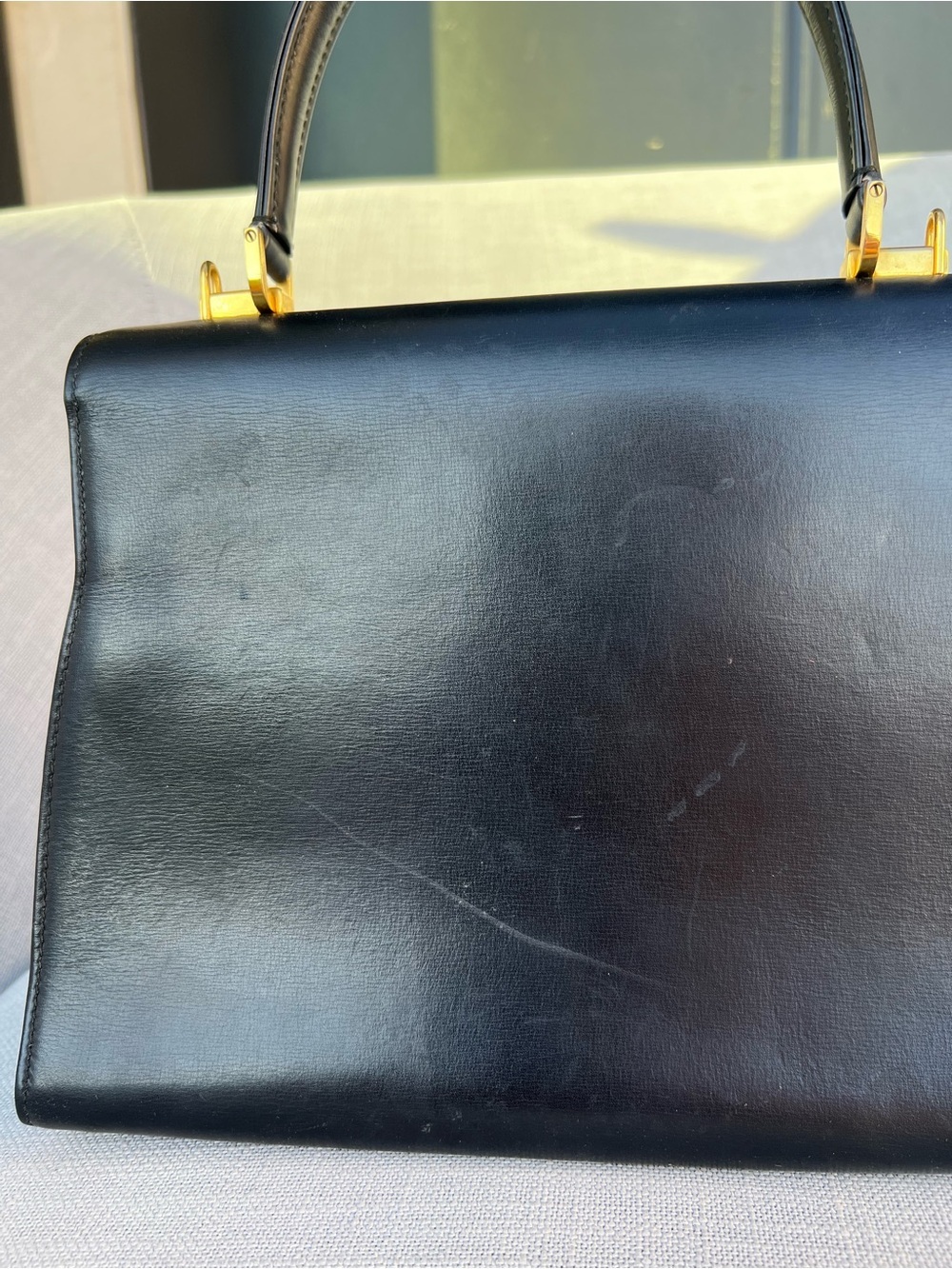 BALLY Vintage Leather 2Way Hand Shoulder Bag Purse Black - Picture 3 of 11